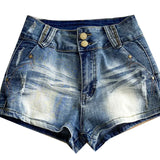 Purpdrank  American Retro Denim Shorts For Women Summer New Casual Ripped Tight Hot Pants Fashion Washed Distressed Hot Girls Shorts