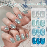 Purpdrank  1Pcs 10ML New Blue Nails Whitening Nail Art Super Flash Purple Blue Glass Bead Cat Eye Gel Nail Polish Autumn Nails