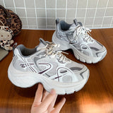 Purpdrank  Fashion Platform Women's Sneakers 2025 Spring Lace-Up Thick Bottom Vulcanize Shoes Woman Comfort Breathable Sports Shoes Ladies