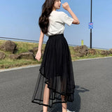 Purpdrank  Maxi Black Long Woman Skirt A Line Skirts for Women Stylish New In Aesthetic Chic and Elegant Casual V Harajuku Summer Y2k