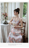 Purpdrank  Elegant Floral Print Sleeveless Maxi Dress Cut-out Waist Design Party Sexy  Backless Straps Colorful Halter Evening Long Dresses