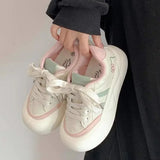 Purpdrank  Women's Casual Versatile Spring 2025 Platform Sneakers Flat Bottom Shoes Rubber Upper Polyurethane Insole And Lining