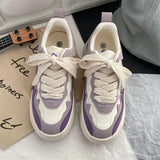 Purpdrank - Brand Leather Sneakers Women Designer Woman Spring Autumn Vulcanized Shoes Sneakers Lace Up Casual Ladies Flats Shoes INS New