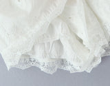 Purpdrank  Ballet Girl White Embroidery Hollow Out hole Spliced Lace Shorts Women Holiday Elastic Waist Short Pants With Linging