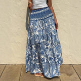 Purpdrank   New Bohemian-style Printed Half-length Skirt for Women's Vacation Casual Wear Skirts