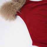 Purpdrank  Vintage Patchwork Fur Trim Collor Tank Tops Christmas Hollow Out Sleeveless Tanks Women Summer Fashion Streetwear Party