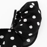 Purpdrank  Sexy White Black Polka Dot Print Ruffles Off Shoulder Dress Women Ruched Chest Slim Waist Midi Dresses Robe Holiday Vestidos