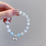 Purpdrank - Harajuku Crystal Star Pentagram Pearl Beaded Bracelet for Women Vintage Aesthetic Charm Double Layer Chain Bracelet Jewelry Gift