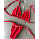 Purpdrank  Bikini Push Up Women Swimsuits Sexy Swimwear Brazilian Bikini Set Halter Biquini Swim Suits Diamond Beachwear Female