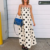 Purpdrank  Casual Sleeveless Hight Waist Long Dress Summer Sexy Off Shoulder Suspender Dress Lady Fashion Polka Dot Print Loose Party Dress