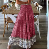 Purpdrank  Sexy High Waist Beach Long Skirts Womens 2025 Spring Summer Casual Bohemia Pink Maxi Skirt For Women
