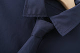 Purpdrank  European style new women's fashionable and versatile solid color loose-fitting poplin long-sleeved shirt with tie.