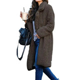 Purpdrank  Autumn Long Furry Women's Woolen Coat Casual Street Sle Straight Cut Suit European And American ulations Winter Faion