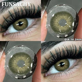 Purpdrank  1 Pair Yearly New Korean Natural Lenses Color Contact Lenses Eyes Black Beautiful Pupil Brown Eye Contacts Cosmetic Len