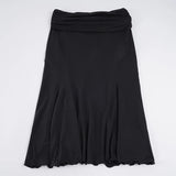Purpdrank  Basic Solid Mermaid Hem Skirts Slim Black Folds Low-Waisted Midi Skirts Women Summer Fashion Streetwear Lady Party Bottoms