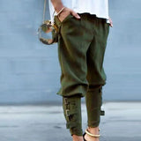 Purpdrank  Plain Harem Pants with Buckles Customized Skirts