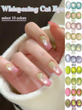 Purpdrank  12ML 12-Color Pink Water Gold Cat Eye Ocean Bubble Glass Beads Gel Nail Polish New Style Spring Nails Summer Nail Pink Nails