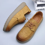 Purpdrank  Men's Casual Leather Shoes Outdoor Flat Designer Business Casual Walking Shoes British Style Lace Up Office Oxford Shoes