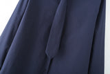 Purpdrank  European style new women's fashionable and versatile solid color loose-fitting poplin long-sleeved shirt with tie.