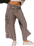 Purpdrank   New Spring Summer Colorful Striped Pants Casual Fashion Loose Lace Up Straight Pants Women