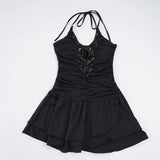 Purpdrank  Party Clubwear Hollow Out Playsuits Sexy Slim Hollow Out Halter Backless Sleeveless Rompers Women Summer Fashion Streetwear