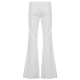 Purpdrank  Basic Slim-Fitting Flare Jeans Elastic Stretch Solid Button Low-Waisted Pants Women Autumn Spring Fashion Streetwear Ladies