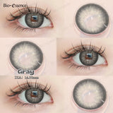 Purpdrank  1Pair Gray Contact Lenses with Diopter Yearly Blue Lens New Style Colorcon Cosmetics Beauty Brown Eyes Makeup Pupils