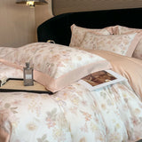 Purpdrank  Luxury Digital Printing Flowers and Plants Bedding Set Lyocell Eucalyptus Fiber Soft Silky Duvet Cover Bed Sheet Pillowcase 4Pcs