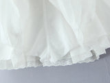 Purpdrank  Ballet Girl White Cotton Spliced Lace Lining Mini Skirt Women Ball Gown Umbrella Skater Skirts with Shorts underwear Summer