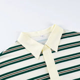 Purpdrank   Spring New Women's Oversized Striped Polo Shirt Long Sleeve Half Button Collared Casual Top Retro Commute Streetwear