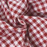 Purpdrank  Retro Red Checkered Shirt Top Women's Pleated Lace Up Bubble Sleeve Short Sleeved T-shirt