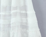 Purpdrank   Holiday White Spliced Lace Semi Sheer Long Skirt Women Bow Lacing up Elastic Waist See Through A-lined Midi Skirts Boho