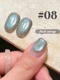 Purpdrank  12ML 10-Color Blue Series Blue Eyes Star Sea Cat Eye Gel Nail Polish New Summer Flash Lamp Cat Eye Nail Polish Nail Art