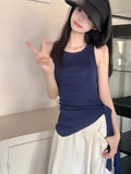 Purpdrank  Summer Strap Knitting Camisole Women Sexy Silm All-Match White Tight Tops  Female Streetwear Blue Tank Clothes 2025