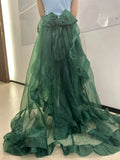 Purpdrank - Green Flower Wedding Dress Cos Lolita Dress Op Dress Lolita Heavy Industry Trail Puffy Princess Dress, Lolita Cosplay