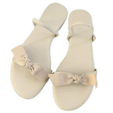 Purpdrank  Slippers Casual Butterfly-Knot Shoes Slides Low Beige Heeled Sandals Slipers Women Luxury Flat Summer Black Soft 2025 Rome Fabri