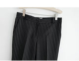 Purpdrank - Women 2023 Spring New Temperament V Neck Striped Thin Cape Blazer Jacket Suit Slim Fit Trousers Office Lady Two Piece Suit
