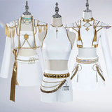 Purpdrank  Rumi Mira Zoey White Singing Suit Women Halloween Carnival Party Role Playing Outfit Cosplay Costume Wig