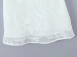 Purpdrank  Sexy White Jacquard Weave Floral Bow V neck Spliced Lace Sling Dress Women Slim Waist Chiffon Mini Dresses Party Robe