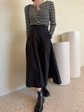 Purpdrank  2025 New Vintage Women's Straight Skirts Pockets Spring Summer High Waist Solid Loose Button A-line Skirts for Women