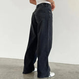 Purpdrank  Women Y2K Low Rise Baggy Jeans Retro Aesthetic Loose Fit Boyfriend Straight Wide Leg Jeans Trendy Stretch Long Denim Pants