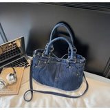 Purpdrank   Fashion Washed Denim Tote Bag Women Simple Large Capacity Shoulder Bag Ladies Daily Casual Versatile Handheld Crossbody Bag