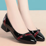 Purpdrank  Mid Heel Thick Heel Versatile New Soft Sole Professional Shallow Mouth Comfortable Pointed Women's Single  Shoes Leisure Outdoor
