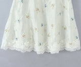 Purpdrank  French Chic Embroidery Maxi Skirt Beige Casual Summer Women Long Skirts Sheer Hollow Out Ruffles Ladies Skirt Falda