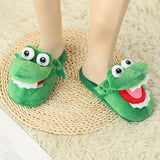 Purpdrank - Cartoon Crocodile Cotton Slippers Moving Funny Walking with Open Mouth and Dancing Warm Comfortable Christmas Gift Kids Girl Boy