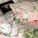 Purpdrank  100% Egyptian Cotton Flowers Print Luxury Bedding Set Single Double Queen King Size Duvet Cover Flat/Fitted Bed Sheet Pillowcase