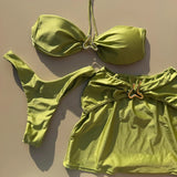 Purpdrank  Sexy 3pieces Micro Bikini Women Swimsuit Female Swimwear Brazilian Bikinis Set Hollow Out Beachwear Bathing Suit Biquini