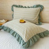 Purpdrank  Cotton Lace Pillow Cover One Pair 48x74cm Pillow Core Inner Liner Washable Bedroom Decoration Pillow Case Bedding Accessories