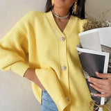 Purpdrank  Women's Candy Colored Casual Cardigan Sweater Coat Loose Fit ort Outerwear Faionable Ladies' Knitwear