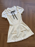 Purpdrank  Japanese Style Sweet Polka Dot Women Dress Elegant Fake 2 Piece Set Cute Bow Dress Fashion Princess Chic Korean Popular Clothes